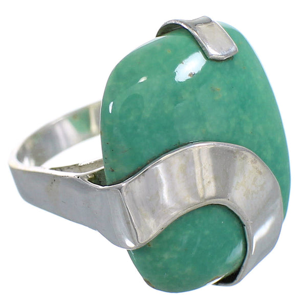 Turquoise And Sterling Silver Southwest Jewelry Ring Size 6-3/4 RX88595